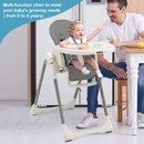 INFANS High Chair for Babies and Toddlers, Foldable Highchair with 7 Different Heights 4 Reclining Backrest Seat 3 Setting Footrest INFANS