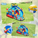 INFANS Inflatable Water Slides, Nautical Themed Bouncy House with Splash Pool,  Water Gun, Outdoor Jumping Castle (with Air Blower)