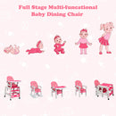 INFANS 5 in 1 Baby High Chair, Convertible Toddler Table Chair Set, Rocking Chair, Multi-Function Seat with Lockable Universal Wheels