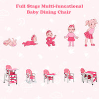 INFANS 5 in 1 Baby High Chair, Convertible Toddler Table Chair Set, Rocking Chair, Multi-Function Seat with Lockable Universal Wheels