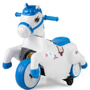 INFANS 2 in 1 Ride on Motorcycle and Horse, Unicorn 6V Battery Powered Ride on Toy with Up & Down Function, Kids Electric Vehicle