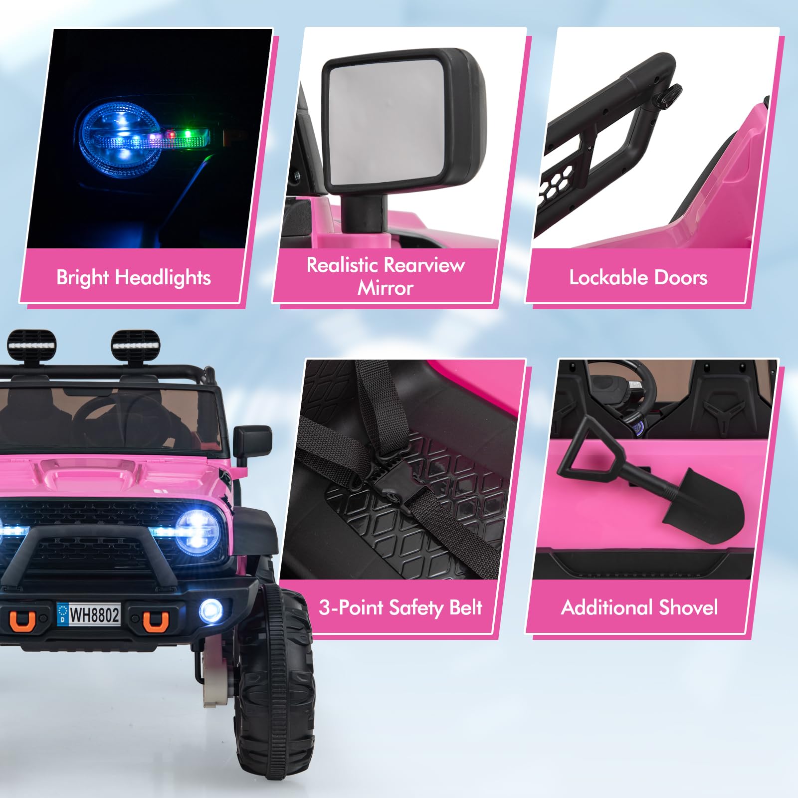 INFANS 24V 2 Seater Ride on Car for Kids, 2WD/4WD Battery Powered with Remote Control, 20" Wide Seat Electric Jeep Toys