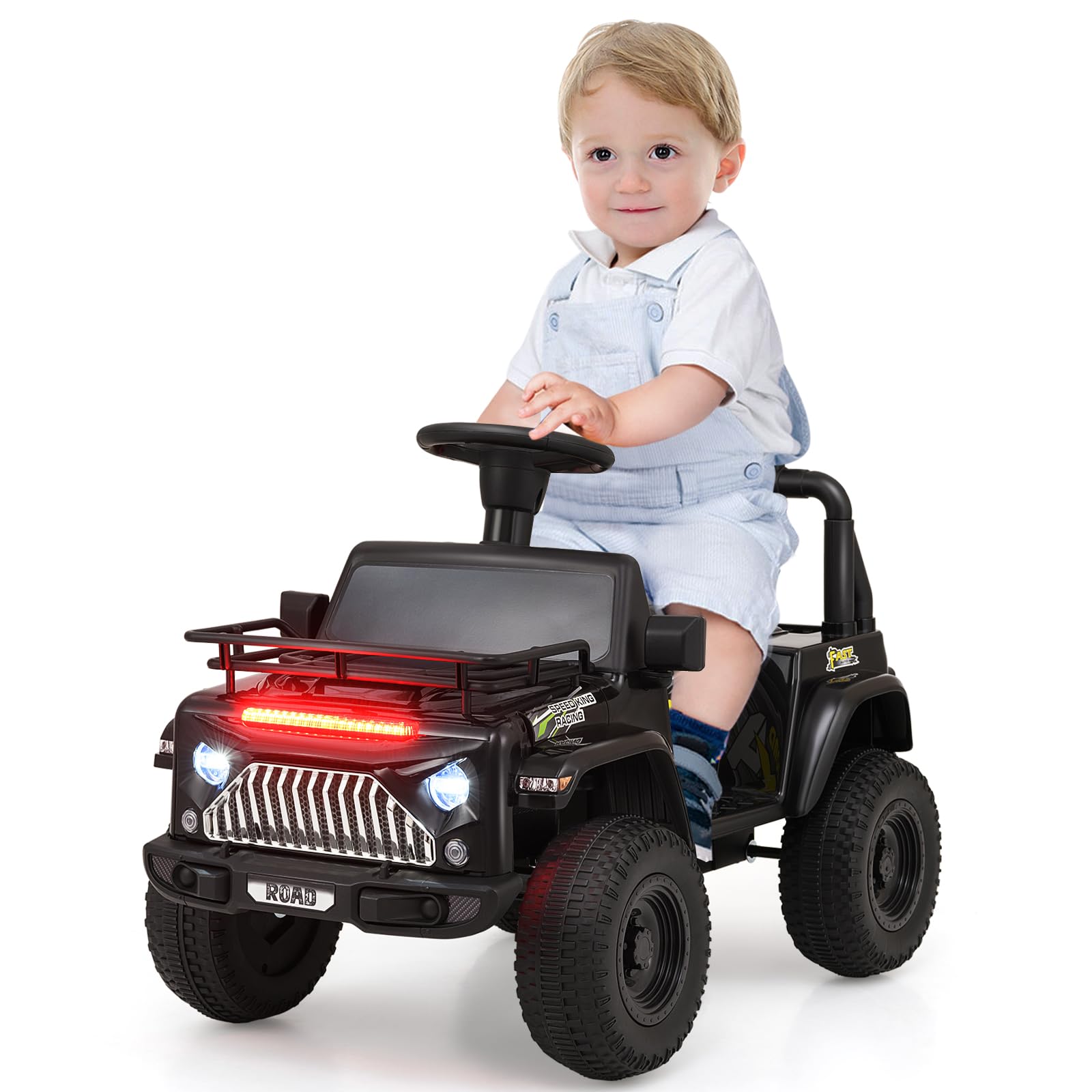 INFANS Kids Ride on Car, 6V Battery Powered Electric Vehicle ATV for Toddlers with Foot Pedal, Music