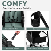 INFANS 2 in 1 Baby Stroller, High Landscape Infant Stroller, Foldable Pushchair