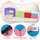 INFANS Climbing Toys for Toddlers, 7 Piece Indoor Baby Foam Blocks Soft Play Set with PU Leather