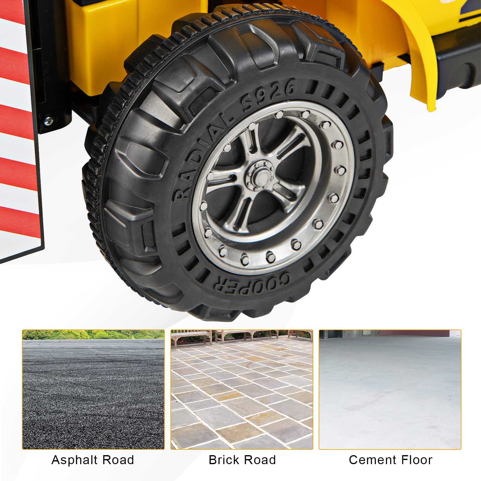 INFANS Ride on Forklift, 12V Kids Electric Vehicle Construction Truck with Liftable Fork and Pallet, Toddlers Battery Powered Car