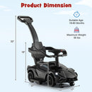 INFANS 3 in 1 Ride on Push Car, Licensed Lamborghini Baby Stroller Sliding Walking Car with Push Handle