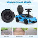 INFANS 3 in 1 Ride on Push Car, Licensed Lamborghini Baby Stroller Sliding Walking Car with Push Handle