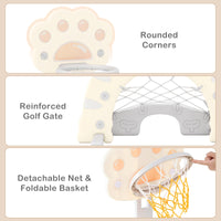 INFANS Toddler Basketball Hoop, 3 in 1 Height Adjustable Kids Sports Activity Center Indoor with Soccer Goal Golf Ball and Club