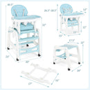 INFANS 5 in 1 Baby High Chair, Convertible Toddler Table Chair Set, Rocking Chair, Multi-Function Seat with Lockable Universal Wheels