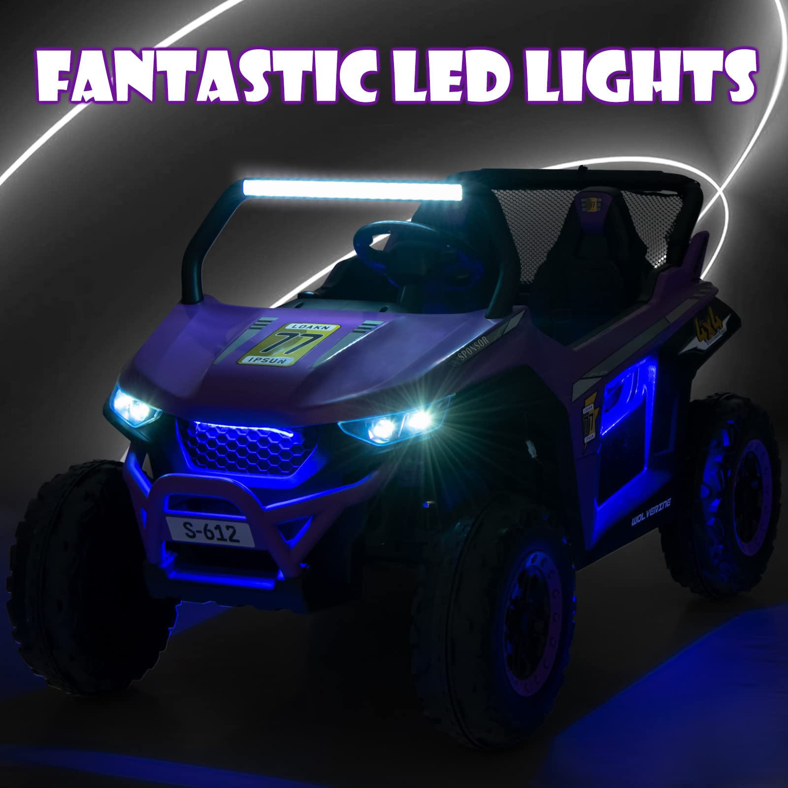 INFANS 2 Seater Kids Ride on UTV, 12V Electric Truck Car with Remote Control, Battery Powered Vehicle