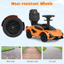 INFANS 3 in 1 Ride on Push Car, Licensed Lamborghini Baby Stroller Sliding Walking Car with Push Handle
