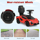 INFANS 3 in 1 Ride on Push Car, Licensed Lamborghini Baby Stroller Sliding Walking Car with Push Handle