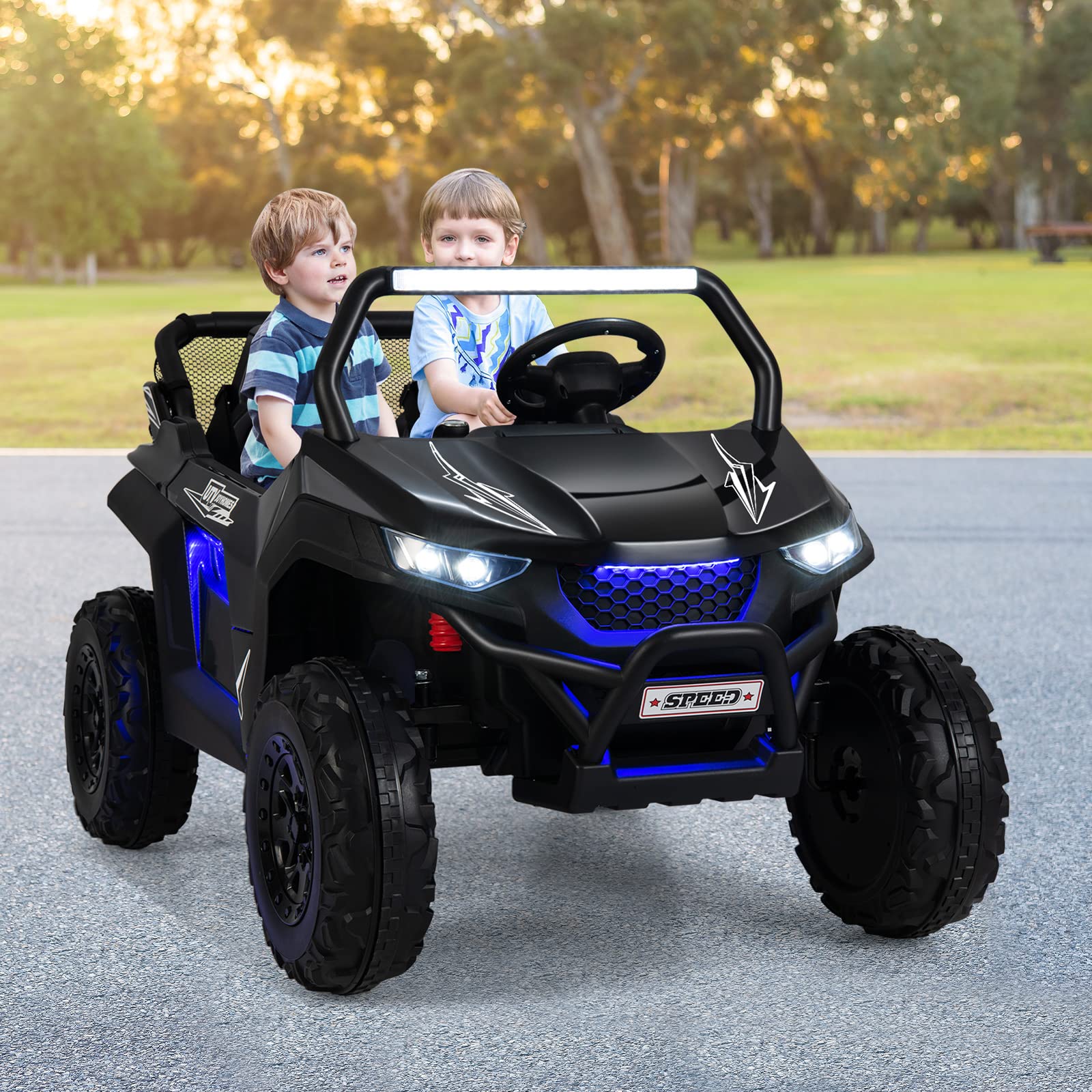 INFANS 2 Seater Kids Ride on UTV, 12V Electric Truck Car with Remote Control, Battery Powered Vehicle