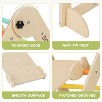 INFANS Climbing Toys for Toddlers, 8 in 1 Foldable Wood Pikler Montessori Jungle Gym, Indoor Kids Playground Climber Triangle Set