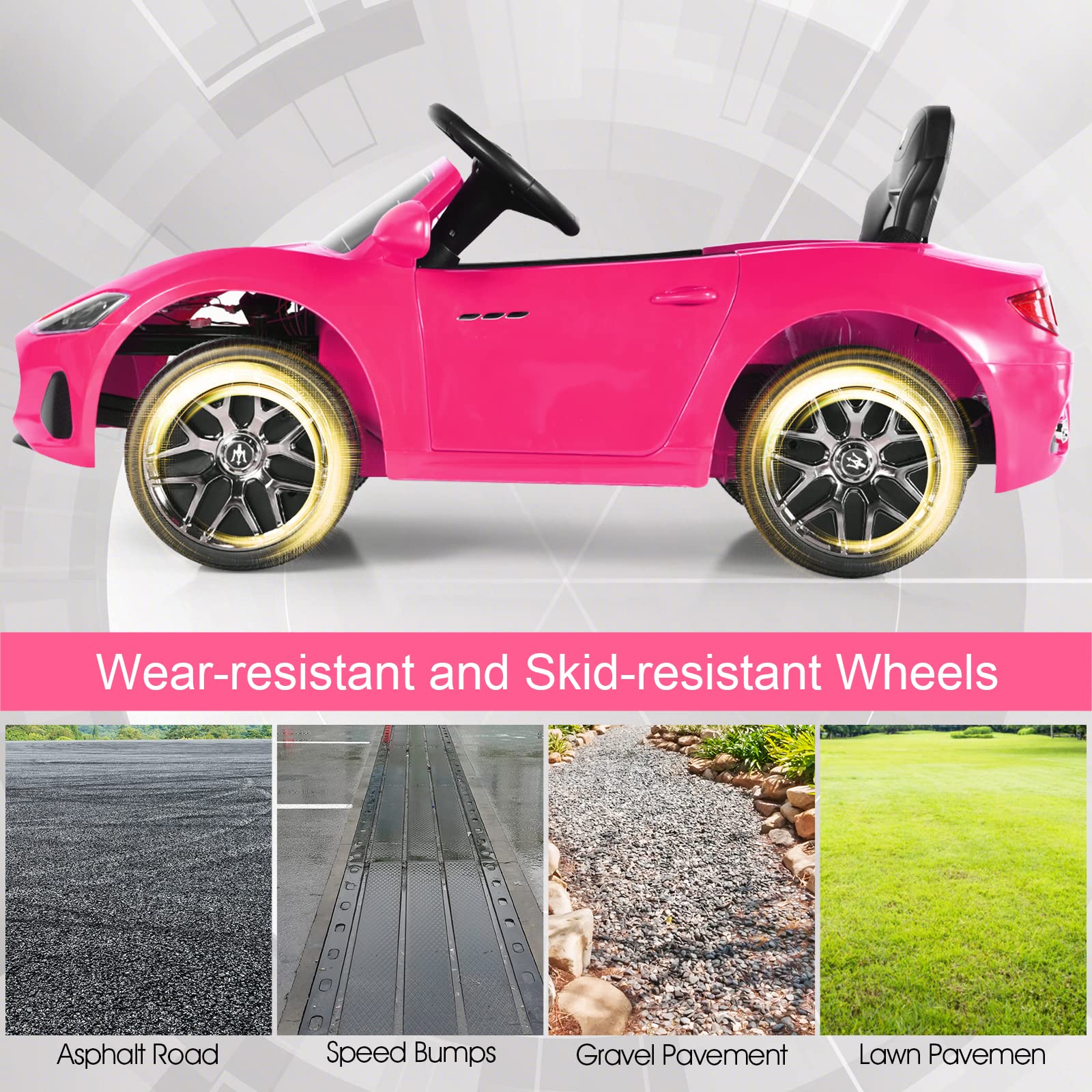 Pink Licensed Maserati Electric Vehicle with Remote Control
