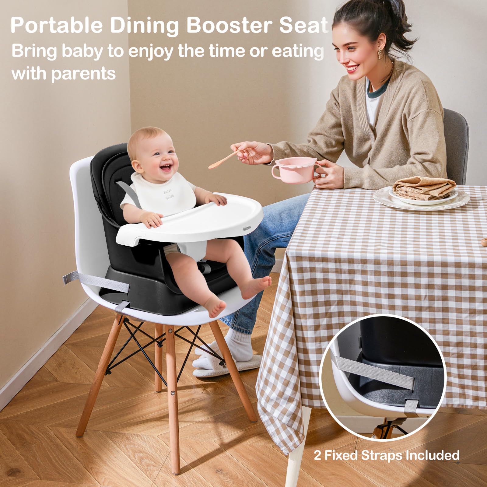 INFANS 9 in 1 High Chair, Convertible Baby Highchair, Table and Chair Set Building Block Infant Dining Booster Seat