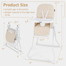 INFANS Baby High Chair, Quick Folding Portable Highchair for Babies and Toddlers with Adjustable Footrest Removable Dishwasher Tray PU Seat