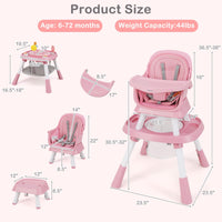 INFANS 9 in 1 High Chair, Convertible Baby Highchair, Table and Chair Set Building Block Infant Dining Booster Seat