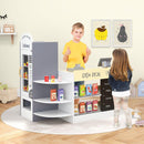 INFANS Kids Grocery Store Playset, Wooden Supermarket Toy Set with Cash Register, Vending Machine, Pretend Play Store