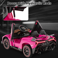 INFANS 2 Seater Kids Ride on Car, 12V 4WD Licensed Lamborghini Veneno Powered Electric Vehicle with Rocking Mode, Remote Control