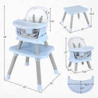INFANS 8 in 1 Baby High Chair, Convertible Highchair for Babies and Toddlers, Infant Dining Booster Seat, Kids Stool Table Chair Set