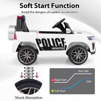 INFANS Ride on Police Car, 12V Kids Battery Powered Electric Vehicle with Siren, Flashing Lights, Bluetooth, Power Display