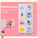INFANS Children Wardrobe, Kid Closet, Cute for Kids Bedroom Nursery Armoire with 8 Cube, Kid Clothes Storage Organizer