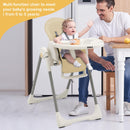INFANS High Chair for Babies and Toddlers, Foldable Highchair with 7 Different Heights 4 Reclining Backrest Seat