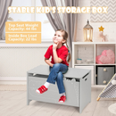 INFANS Wooden Toy Chest , Wide Kids Toy Box Storage Space with Safety Hinge and Handles INFANS