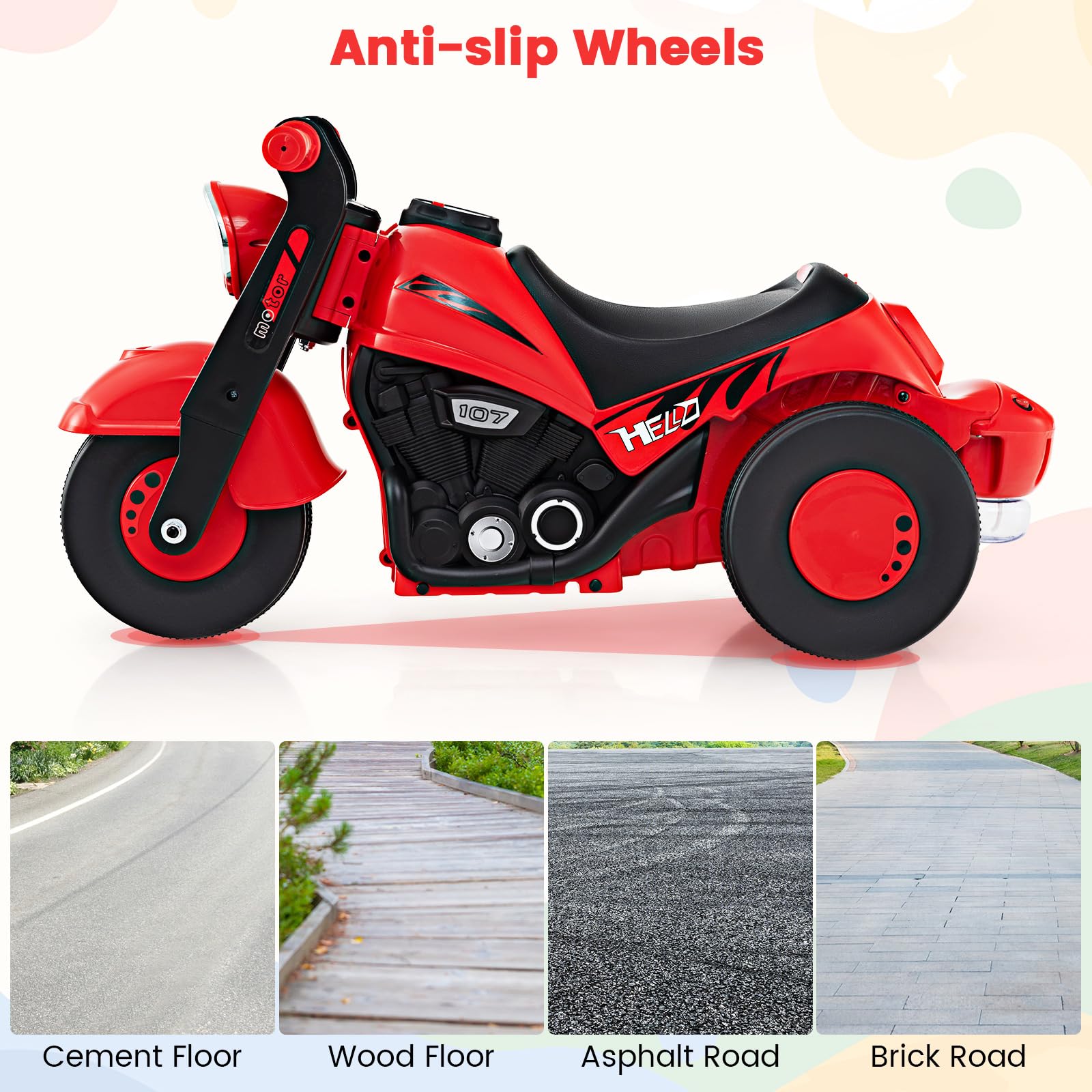 INFANS Ride on Push Car, Foot-to-Floor Sliding Car for Toddlers Kids Motorcycle with Bubble Maker, 3 Wheels Ride on Toys