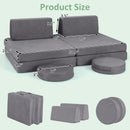 INFANS Modular Kids Play Couch, 6 PCS Toddler Creative Sectional Fort Building Sofa for Playroom, Bedroom