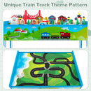 INFANS Train Table, 80 Pieces Wooden Kids Activity Toy Table Playset with Reversible Detachable Tabletop