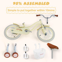INFANS Kids Bike, 12 14 16 18 Inch Toddlers Bike with Removable Training Wheels, Children's Bicycle