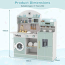 INFANS Kids Kitchen Playset, Toddler Wooden Kitchen Pretend Cooking Toy Set with Coffee Maker