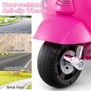 INFANS Licensed Vespa Kids Motorcycle, 6V Battery Powered Motorbike for Toddlers with Training Wheels, Horn, LED Lights