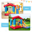 INFANS Inflatable Bounce House, Kids Jumping Castle with Slide, Basketball Rim, Climbing Wall