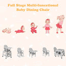 INFANS 5 in 1 Baby High Chair, Convertible Toddler Table Chair Set, Rocking Chair, Multi-Function Seat with Lockable Universal Wheels