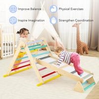 INFANS Pikler Triangle Set 7 in 1 Climbing Toys for Toddlers Foldable Baby Wood Montessori Jungle Gym