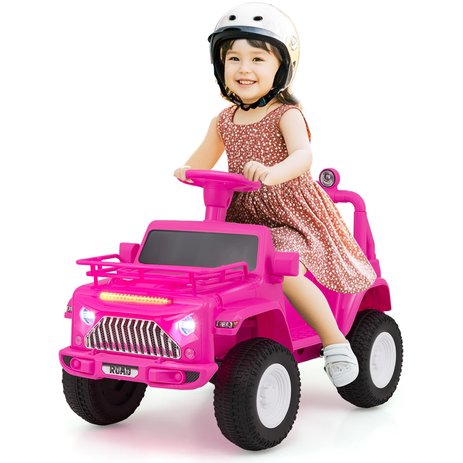 INFANS Kids Ride on Car, 6V Battery Powered Electric Vehicle ATV for Toddlers with Foot Pedal, Music
