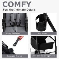 INFANS 2 in 1 Baby Stroller, High Landscape Infant Stroller, Foldable Pushchair