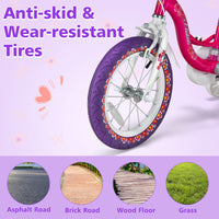 INFANS Kids Bike for Girls, 14 16 Inch Children's Bicycle with Removable Training Wheels and Doll Seat