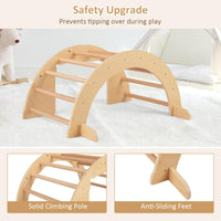 INFANS Wooden Arch Climber Rocker with Soft Cushion, 6 in 1 Montessori Climbing Toys for Toddlers, Gym Playset Gift for Kids