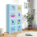 INFANS Children Wardrobe, Kid Closet, Cute for Kids Bedroom Nursery Armoire with 8 Cube, Kid Clothes Storage Organizer