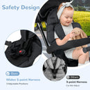INFANS Kids Tricycle, 6 in 1 Baby Trike Toddler Bike with Reversible Seat, Adjustable Push Handle, Removable Canopy