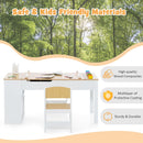 INFANS 3 in 1 Kids Art Table and Chair Set, Toddler Craft Play Wood Activity Desk with 2 Chairs Storage Canvas Bins