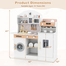 INFANS Kids Kitchen Playset, Toddler Wooden Kitchen Pretend Cooking Toy Set with Coffee Maker