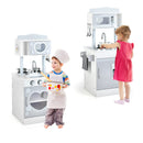 INFANS Toddler Wooden Pretend Cooking Set with Realistic Light & Sound