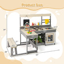 INFANS Mud Kitchen, Outdoor Play Kitchen with Faucet Chalkboard Stoves Removable Sink Cooking Accessories Wooden Kids Kitchen Playset