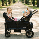 INFANS Wagon Stroller for 2 Kids, Collapsible Adjustable Push Pull Handle Bar, 2 Seater Stroller Wagon